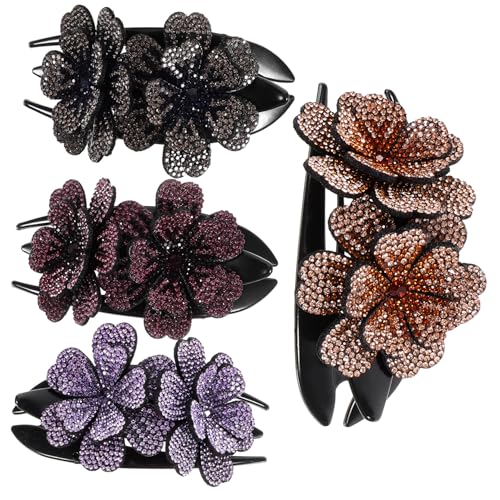 MUSISALY 4er Satz Haarspangen Französisch Stil Haarspangen Mit Strasssteinen Haarschmuck Für Damen Dekorative von MUSISALY