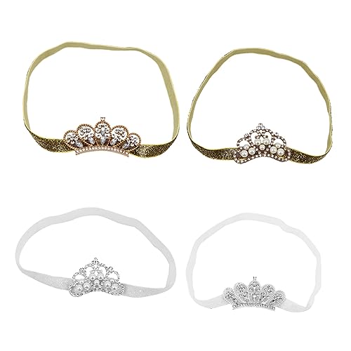 MUSISALY 4stücke Mädchen Krone Stirnbänder Junge Mädchen Junge Elastische Haarband Kopfbedeckung Kopfschmuck Party Haarschmuck Glitzer Zubehör von MUSISALY
