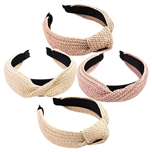 MUSISALY Breites Stirnband Aus Bast Für Damen Gewebtes Haarband Modischer Kopfschmuck Für Partys Und Festival von MUSISALY