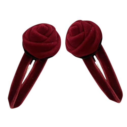 MUSISALY Blumenhaarspange Burgunderfarben Vintage Haarspangen Blumenhaarnadeln Haarnadeln Für Damen Haar-accessoires Für Frauen von MUSISALY