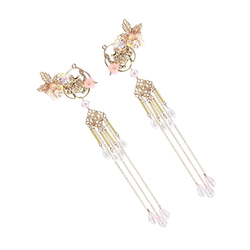 MUSISALY Lange Haarspange Mit Quaste Und Blume Metall Haarnadel Retro Haarschmuck Für Frauen Und Mädchen Geeignet Für Hochzeit Und Alltag von MUSISALY