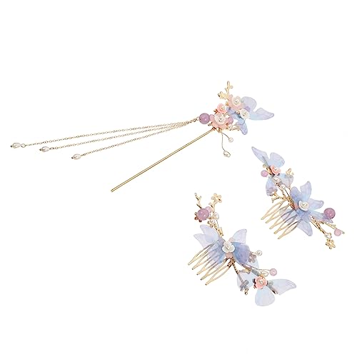 MUSISALY Chinesisches Haarschmuck-set Aus Hanfu Lange Haarnadeln Mit Quaste Haarkamm Ohrringe Kopfbedeckungsset Im Traditionellen Stil von MUSISALY