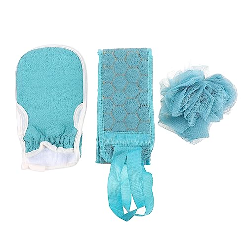 MUSISALY 3-teiliges Badeblumen-handschuh-set – Rückenreinigungsstreifen Und Massage – Dusch- Und Badetuch-set von MUSISALY