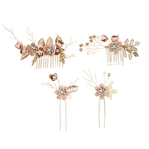 MUSISALY Elegantes Haarset Für Die Hochzeit Strass Französische Haarspange Haarkamm Für Die Braut von MUSISALY