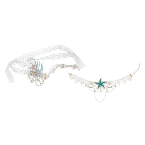 MUSISALY 1satz Delicate Shell Design Haarschmuck Mit Bezaubernder Seestern-lace Halskette Teiliges Für Strand Und Sommerfestlichkeiten von MUSISALY