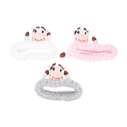 MUSISALY Haarband Aus Stoff Und Flanell Elastische Haarbänder Mit Cartoon-kuh-muster Geeignet Für Make-up Und Sportbekleidung von MUSISALY