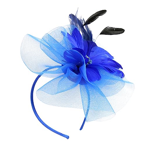MUSISALY Kreative Haarspange in Blumenform Mit Federn Eleganter Kopfschmuck Aus Netzgarn Stilvolle Partydekoration von MUSISALY