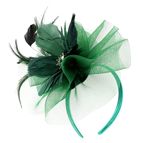 MUSISALY Eleganter Haarschmuck Mit Netz Und Federn Vielseitig Verwendbar Für Hochzeiten Partys Und Besondere Anlässe Stilvolles Haaraccessoire Dunklem Grün von MUSISALY