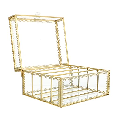 MUSISALY Aufbewahrungsbox Für Lippenstift Kosmetik-organizer Aus Legierung Und Glas Mit Deckel Für Schminkutensilien von MUSISALY