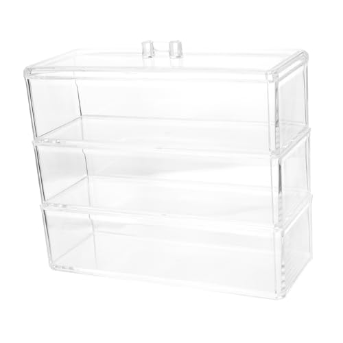 MUSISALY 1 Stück Karton Mit Drei Schichten Make-up-schubladen Schminkschublade Klarer Make-up-halter Schreibtischzubehör-organizer Desktop-organizer Transparent Acryl von MUSISALY