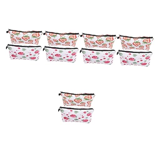 MUSISALY 10 STK Schminktasche Kosmetik-Organizer-Tasche Erdbeere Make-up-Organizer-Tasche Beutel Aufbewahrungstasche aufbewahrungssack Kosmetiktasche tragbare Kulturtasche Polyester rot von MUSISALY