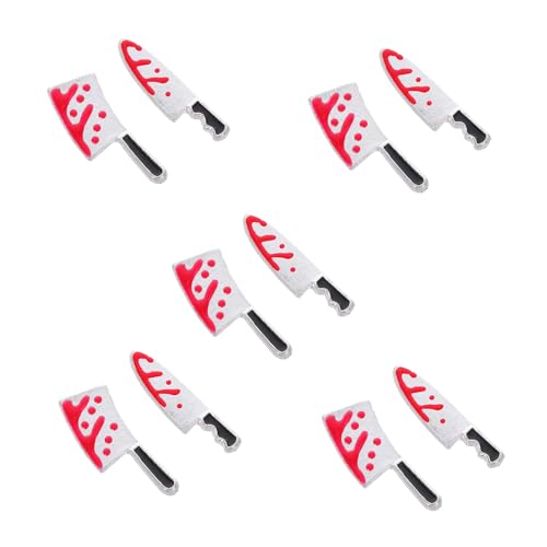 MUSISALY 10 Stück Teiliges Metal Nail Ornament Halloween Bloody Cutter Charms Kleine Nagel Deko Kreative Maniküre Schmuck Für Frauen Nagelkunst DIY Zubehör von MUSISALY