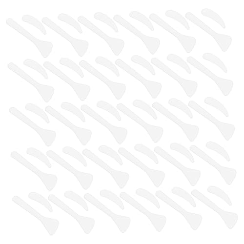 MUSISALY 100st Maskenlöffel Sahnemischwerkzeug Spachtel Für Make-up-masken Make-up-spatel Gesichtscremelöffel Mini-kugeln Mini-kosmetikschaufel Make-up-creme-löffel Diy-werkzeuge Pp Weiß von MUSISALY