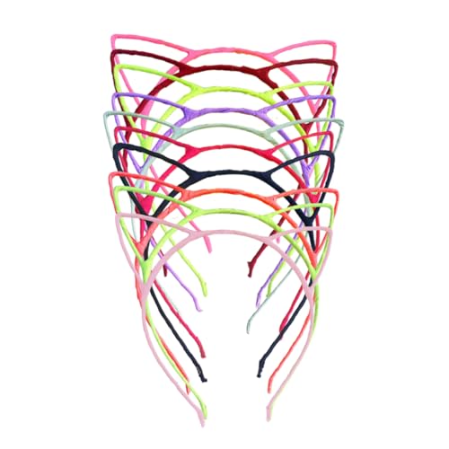 MUSISALY 10 Stück Haarbänder Mit Katzenohren Für Frauen Und Mädchen Party-kopfbedeckung Katzenohr-design Bequemes Und Bezauberndes Haar-accessoire Zufällige Farbe von MUSISALY