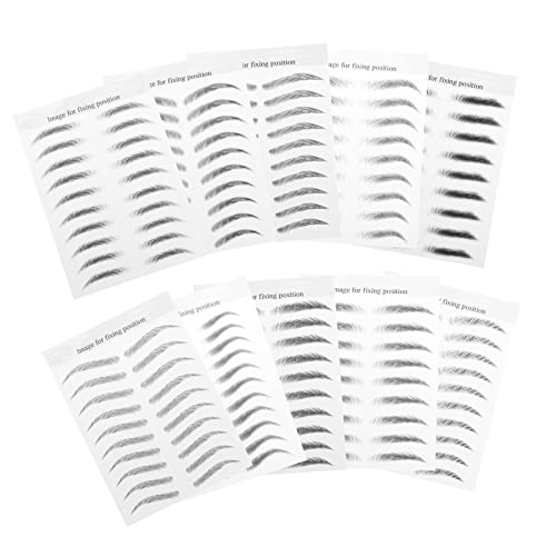 MUSISALY 10blätter Wasserfeste Augenbrauen Tattoos Aufkleber Temporäre Augenbrauen Tattoos Umweltfreundliches Material Für Make-up von MUSISALY