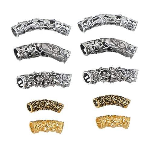 MUSISALY 10stücke Haarschlauch Perlen Clips Dreadlocks Perlen Haarmanschetten Flechtschmuck Haarschmuck Perückenzubehör Verstellbar Einfach Anzuhängen von MUSISALY