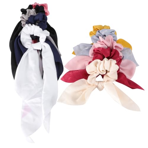MUSISALY 10stücke Teiliges Haarbänder Mit Schleifen Einfarbige Haargummis Für Lange Haare Elegantes Haarzubehör Für Damen Für Alltag Und Besondere Anlässe von MUSISALY