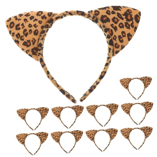 MUSISALY 10stücke Leopard Katzenohren Haarreif Halloween Party Kopfschmuck Komfortabel Und Langlebig Für Kostümpartys Und Tier-themen-events von MUSISALY
