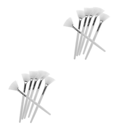 MUSISALY 12 Stk Schönheitsmaskenbürste Schlafmasken Flache Fächerbürste Mascara-fächerbürste Hautpflege-tools Für Makeup Bürsten Make-up-beauty-fan-pinsel Textmarker Schälen Weiß Kunstfaser von MUSISALY