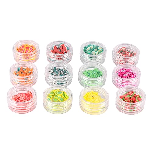 MUSISALY 12stücke Maniküre Aufkleber Aus Polymer Clay Bunte Frucht-slices Für Diy Nagelkunst Handgemachte Nail Charms Für Kreative Nageldesigns Für Und Bastelprojekte von MUSISALY