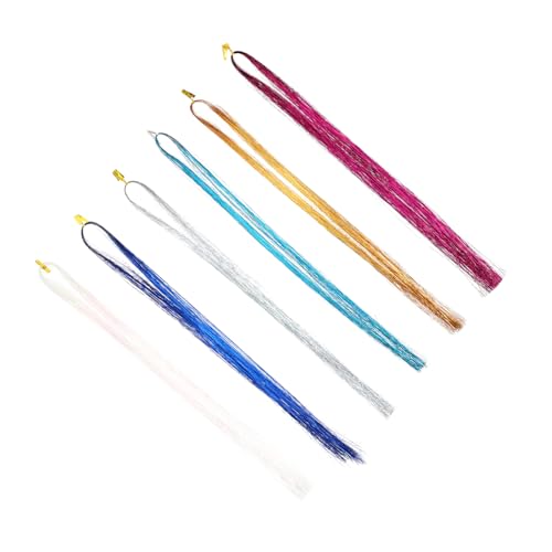 MUSISALY 12 Stück Haar-lametta Für Mädchen Bunte Haar-lametta-strähnen Geflochtene Haar-accessoires von MUSISALY