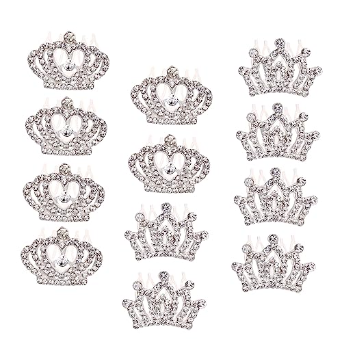 MUSISALY 12stücke Mädchenkrone Kopfbedeckung Strass Haarkamm Kronenförmige Haarspange Junge Mädchen Haar Zubehör von MUSISALY
