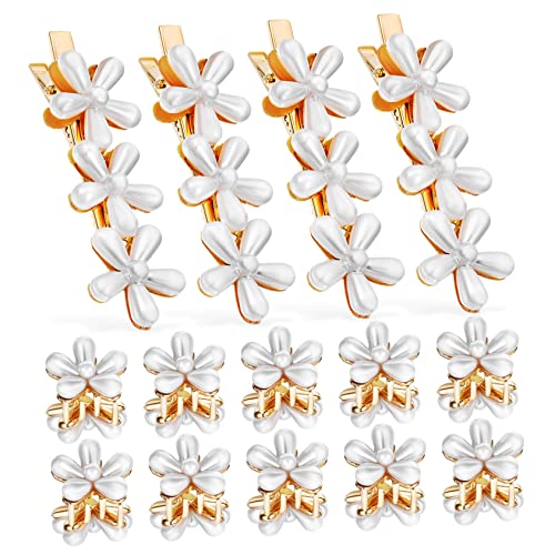 MUSISALY 14stücke Teiliges Haarklammern Mit Kunstperlen Und Blumen-design Haarklammern Für Dickes Haar Damen-bangs Clips Und Haarstyling-zubehör Für Hochzeiten Und Partys von MUSISALY