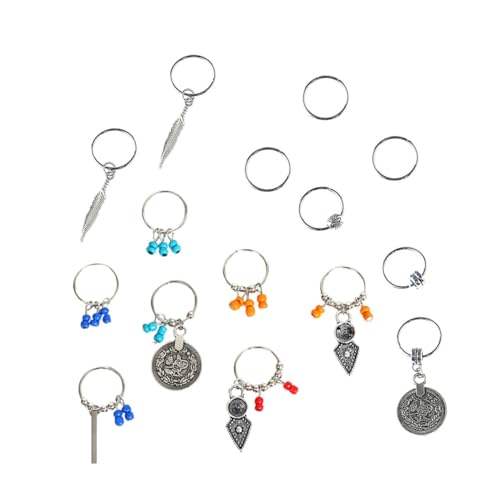 MUSISALY 15St personalisierter Pigtail-Trend Haarschmuck zum Flechten Dreadlock-Haarperlen Haarzöpfe Anhänger kinder haarschmuck hair accessories Zopfzubehör Dreadlocks-Ringe Legierung von MUSISALY