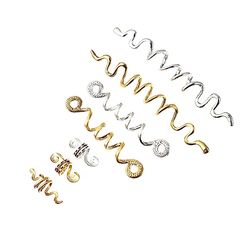 MUSISALY 16stücke Haarspiralen Für Zöpfe Haarschmuck Mit Haarperlen Und Dreadlock-metallmanschetten Flechtaccessoires Aus Zinklegierung von MUSISALY