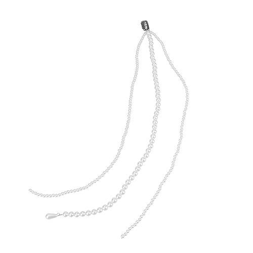 MUSISALY Perlenhaarspange Mit Kette Lange Haarnadel Für Pferdeschwanz Haarschmuck Für Damen Und Mädchen von MUSISALY
