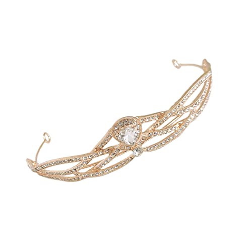 MUSISALY Modisches Kronen-kopfstück Funkelndes Stirnband Für Hochzeiten Und Partys Für Frauen Gold-weißer Kronen-kopfschmuck von MUSISALY