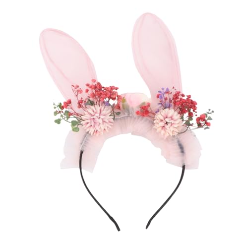 MUSISALY Kaninchen Ohr Stirnband Blume Kopfschmuck Party Ostern Haar Zubehör Mit Langen Ohren Für Kostümpartys Und Maskenbälle von MUSISALY