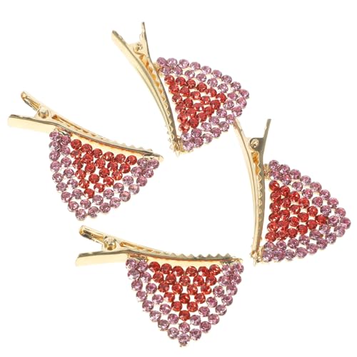 MUSISALY 2 Paar Katzenohren-haarspangen Mit Strass Funkelnder Haarschmuck Elegante Damen-haarspangen Leichtes Metall Sichere Haarspange von MUSISALY