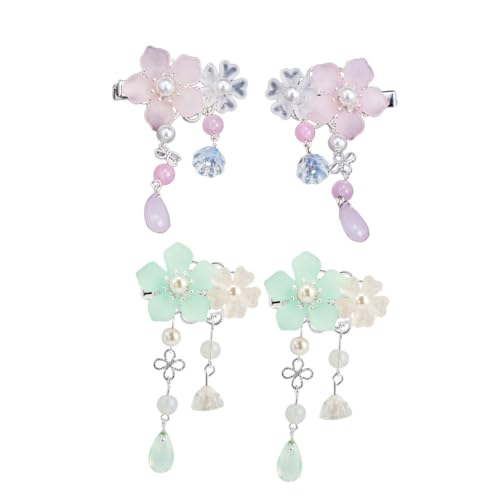 MUSISALY 2paare Pack Haarspangen Im Alten Chinesischen Stil Blumenform Haarspangen Für Kleine Mädchen Als Haarschmuck Und Dekoration Für Taschen Und Kleidung von MUSISALY