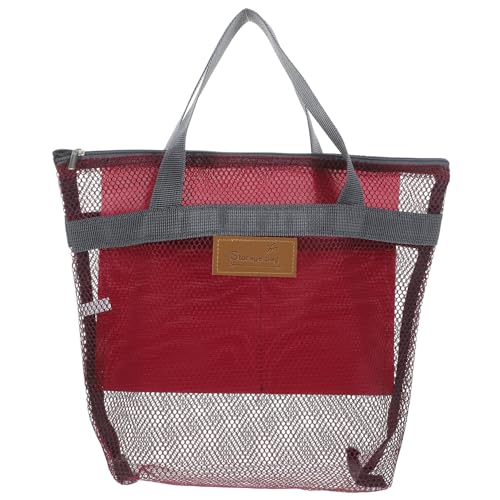 MUSISALY Netz-Strandtasche Für Damen Zum Schwimmen Große Tragbare Aufbewahrungstasche Mit Reißverschluss Für Draußen von MUSISALY