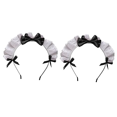 MUSISALY 2 Stück Party-kopfschmuck Für Mädchen Haarspangen Süße Schleifen Haarreifen Für Cosplay Schleifen Kopfbedeckung Elegantes Spitzen-stirnband Für Karneval von MUSISALY
