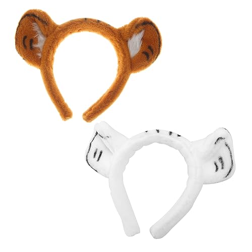 MUSISALY 2 Stück Cartoon Tiger Ohr Haarreifen Dekoratives Stirnband Für Kinder Weiches Ohr Haarband Für Kostümparty Halloween Geburtstag Angenehm Zu Tragen Für Performance Shows von MUSISALY
