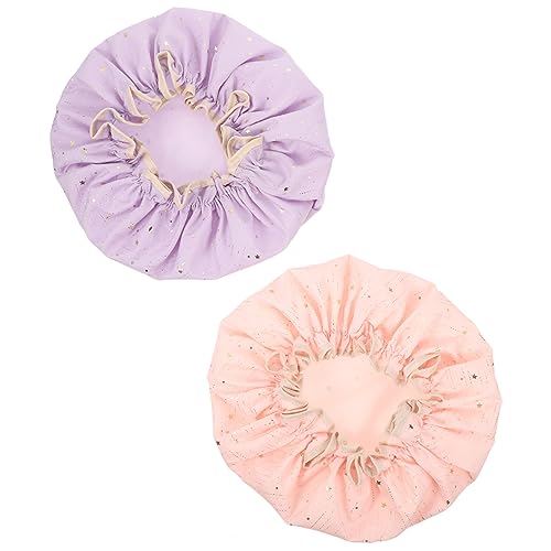 MUSISALY Badekappen 2pcs Damen Duschhauben Haartrockner Hut Atmungsaktive Haarkappen Haar Erwachsene Set von MUSISALY