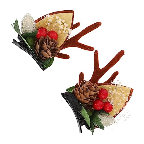 MUSISALY 2stücke Weihnachts-reh-haarspangen Für Mädchen Süße Antler-haarclips Festlichen Haardekoration Für Partys Und Tägliches Tragen von MUSISALY