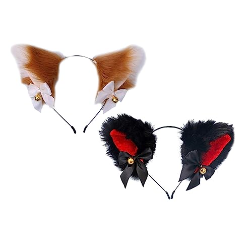MUSISALY 2stücke Teiliges Katzenohren-stirnband Mit Schleife Und Glocke Für Mädchen Haarschmuck-accessoire Für Partys Und Besondere Anlässe Langlebig Und von MUSISALY