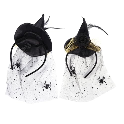 MUSISALY 2 Stücke Hut Halloween Dekoration Spinne Schleier Hut Haarnadel Für Halloween Kostüme von MUSISALY