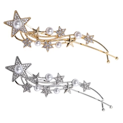 MUSISALY Stern-haarspangen Mit Strasssteinen Rutschfeste Haarnadeln Mit Perlen Dekorative Haarspangen Für Damen von MUSISALY