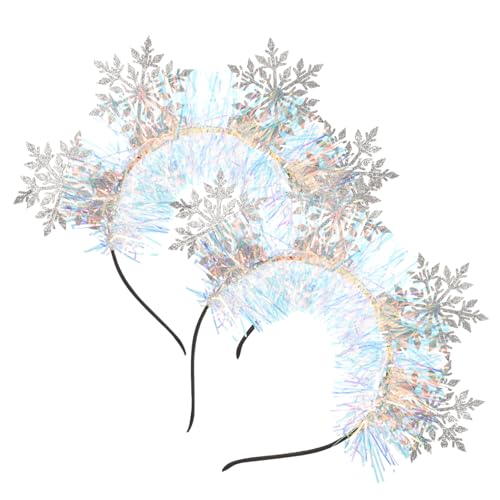 MUSISALY 2er Schneeflocken Stirnband Satz Weihnachtskopfschmuck Haarschmuck Für Party Dekoration Weihnachtsgeschenk von MUSISALY