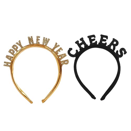 MUSISALY 2 Stück Teiliges Neujahrs Haarband Langlebiges Kunststoff Stirnband Rutschfestes Party Haar Accessoire für Silvester für Festliche Feiern und Fotorequisiten von MUSISALY