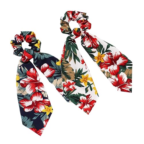 MUSISALY 2 Stück Haarbänder Hawaii-stil Blumenmuster Elastische Haargummis Haaraccessoires Für Damen von MUSISALY