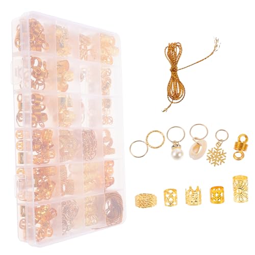 MUSISALY 257stücke Dreadlocks Cuffs Und Haarschmuck Für Zöpfe Goldene Haarperlen Kreative Haaraccessoires Für Festivals Und Partys Wiederverwendbar Und Vielseitig von MUSISALY