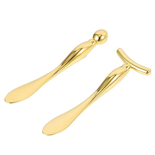 MUSISALY Augencreme-messer-set Aus Metall T-förmig Und 10 Cm Löffel Zum Auftragen Von Gesichtscreme-masken Augenpflege von MUSISALY
