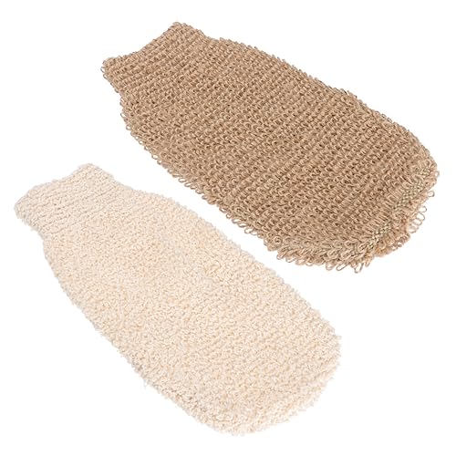 MUSISALY 2 Stück Badehandschuhe aus gewebter Jute für Dusch- und Peeling-Badetücher sanfte Massage auf der Haut langlebiges Material Badehandschuhe für zu Hause von MUSISALY