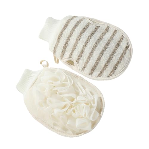 MUSISALY Luxuriöses Badetuch-set Aus Flachs Peeling-handschuhe Entferner Für Abgestorbene Haut von MUSISALY