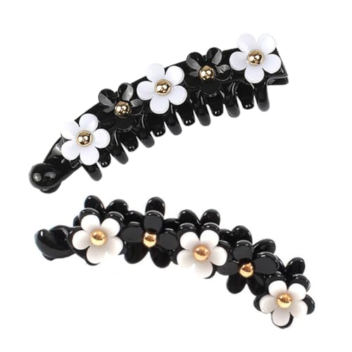 MUSISALY Bananen-haarspangen Aus Acryl 2 Stück Mit 5 Blütenblättern Pferdeschwanzhalter Haarschmuck Für Damen Und Mädchen von MUSISALY